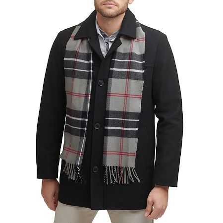 Photo 1 of Dockers Men's Wool Blend Scarf Coat, Small, Black