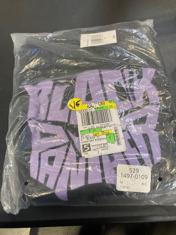 Photo 1 of Mens Long Sleeve Marvel Black Panther Hoodie, Medium, Black