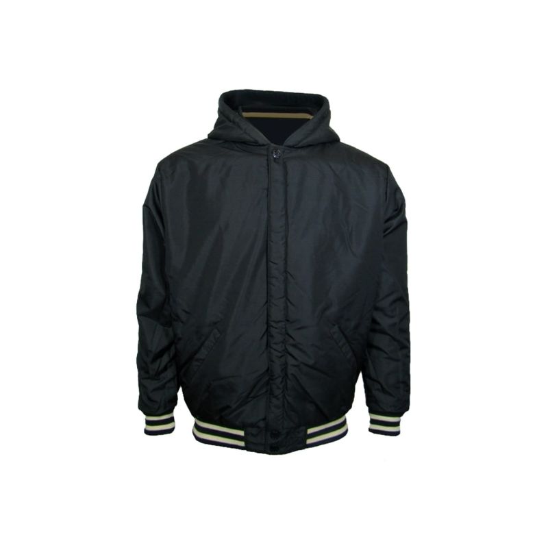 Photo 1 of Vintage Leather Mens Faux Leather Reversible Lightweight Varsity Jacket, Large, Black