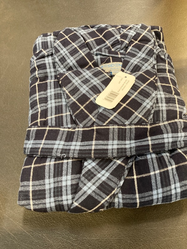 Photo 1 of Residence Mens Big and Tall Flannel Long Sleeve Long Length Robe, 2x-3x-large Tall, Blue