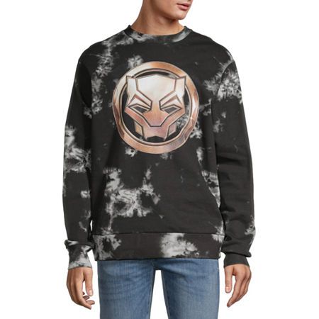Photo 1 of Mens Crew Neck Long Sleeve Marvel Black Panther Sweatshirt, Xx-large, Black