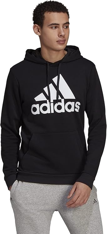 Photo 1 of Adidas Hoodie Men's Size Large L Basic Spellout Logo Black Sweatshirt Fleece 3XL