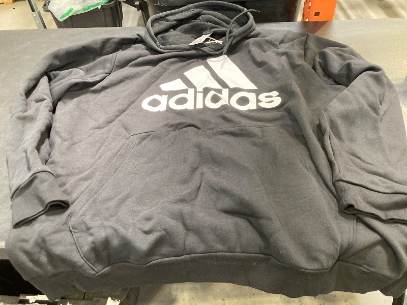 Photo 1 of Adidas Hoodie Men's Size Large L Basic Spellout Logo Black Sweatshirt Fleece 3XL