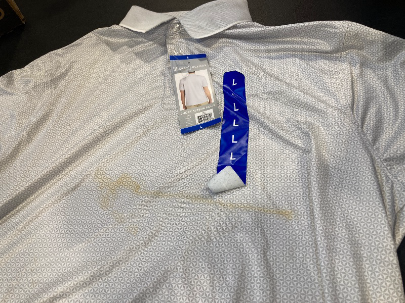 Photo 1 of Hickey Freeman Men’s Polo White/Light Gray - Size L