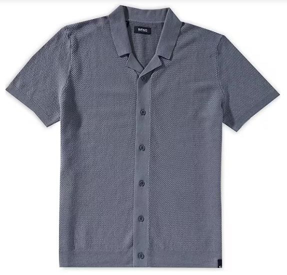 Photo 1 of Buffalo David Bitton Men's Short Sleeve Sirilo Casual Tailored Fitted Button Down Dark Gray - size L