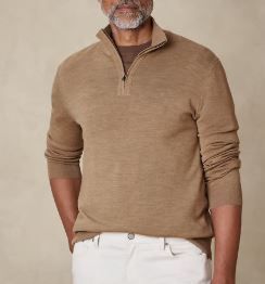 Photo 1 of Banana Republic Cashmere Taupe Half Zip Sweater - size XL