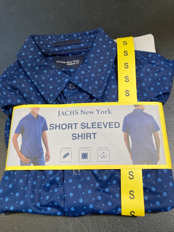 Photo 1 of Jachs New York Men's Small Blue Classic Fit Short Sleeve Button Down Shirt New - size S