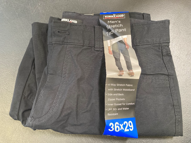 Photo 1 of Kirkland Signature Men’s Stretch Tech Pant (Black, 36W x 29L)