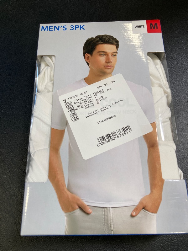 Photo 1 of 32 Degrees Men's Cool Tee, 3-Pack (US, Alpha, Medium, Regular, White)