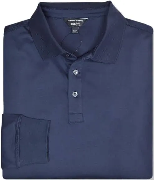 Photo 1 of Banana Republic Men's Standard Fit Luxe Touch Cotton Long Sleeve Polo Shirt - size L