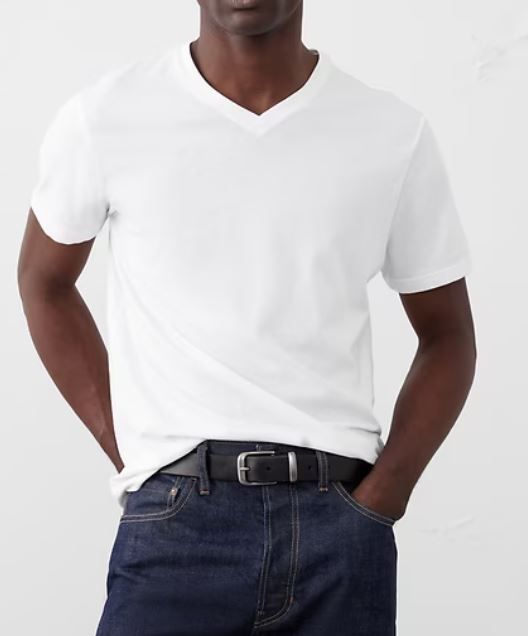 Photo 1 of Banana Republic Premium Wash V Neck T Shirt White - L
