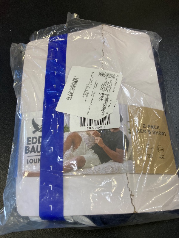 Photo 1 of Eddie Bauer Men’s Comfort Fit Elastic Waistband with Outer Drawstring Lounge Short, 2 Pack (White, Large)