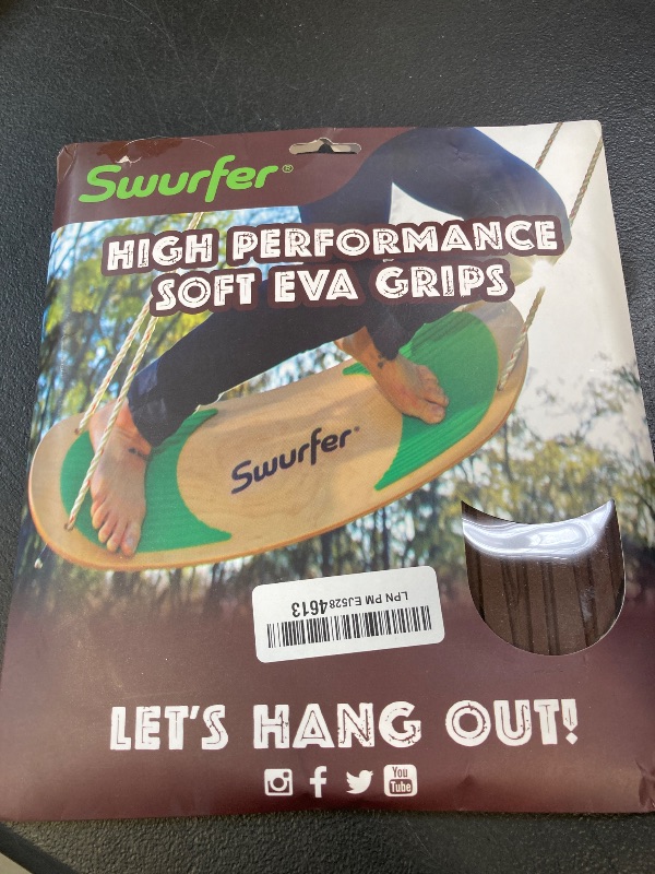 Photo 1 of Swurfer SwurfGrip Traction Pads for Wooden Surf Swing – Comfortable Foam Grip Board Accessories, Heavy Duty Material, Brown