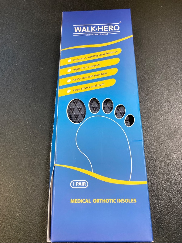 Photo 1 of Walkhero Plantar Fasciitis Insoles - High Arch Support Inserts, Everyday Comfort and Support for Work Boots and Casual Shoes (Men's 12-12 1/2 | Women's 14-14 1/2 Gray)