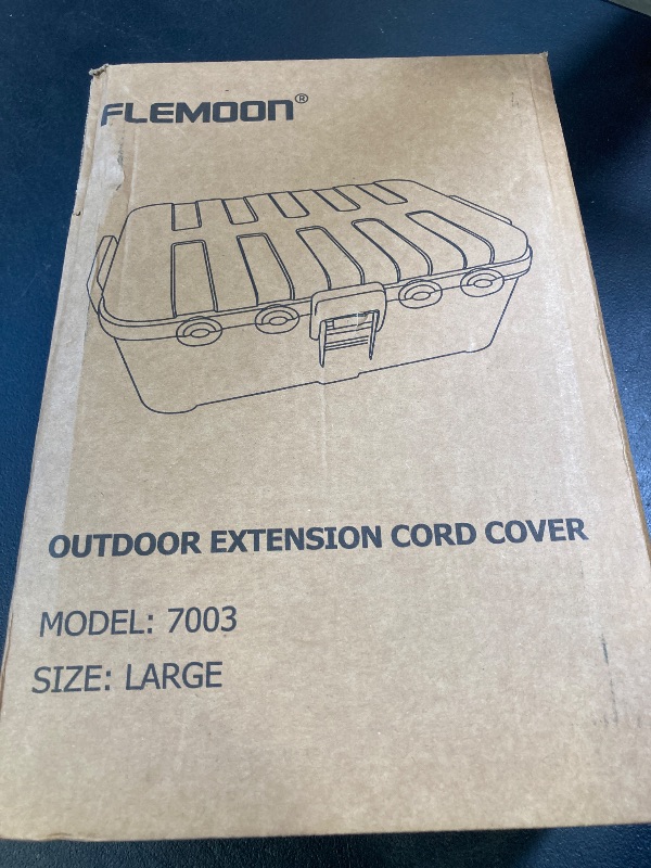 Photo 1 of Flemoon Large Outdoor Electrical Box (12.5 x 8.5 x 5 inch), IP54 Waterproof Extension Cord Cover Weatherproof, Protect Outlet, Plug, Socket, Timer, Power Strip, Holiday Light Decoration, Black