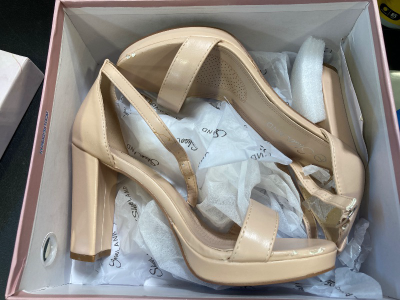 Photo 1 of Shoe Land Women's Platform Heels - Chunky Block Heeled Sandals with Ankle Strap, Open Toe Dressy High Heels for Women, Comfortable Prom, Wedding & Party Pumps 2025, 1099Blush, Size 7