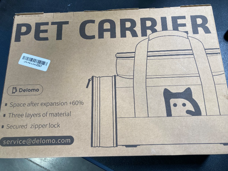 Photo 1 of DELOMO Airline Approved Cat and Dog Carrier: Expandable Pet Carrier for Small Dogs, Cats up to 15 Lbs - Fits Major Airlines (17" x 11" x 8.6")