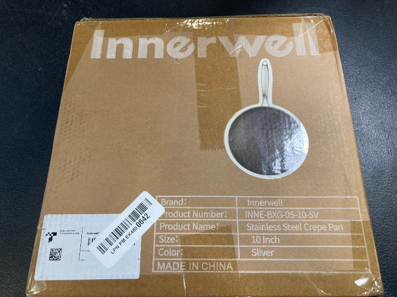 Photo 1 of Innerwell Stainless Steel Crepe Pan - 10 Inch Nonstick Crepe Pan, Stainless Steel Honeycomb Coating Pancake Pan, Non Stick Flat Skillet Tawa Dosa Tortilla Griddle Pan, Induction Compatible, PFOA Free