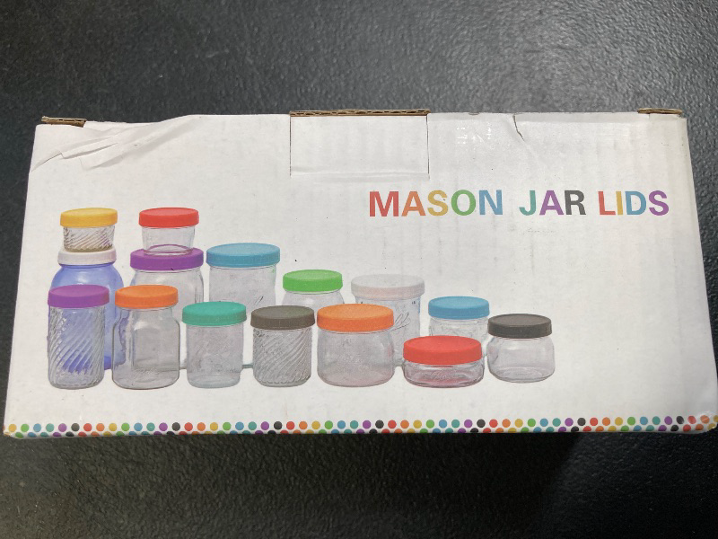 Photo 1 of Jumterlee 9 Pack White Regular Mouth Mason Jar Lids with Silicone Rings, Plastic Mason Jar Lids, Plastic Canning Lids, Fit Ball (White)