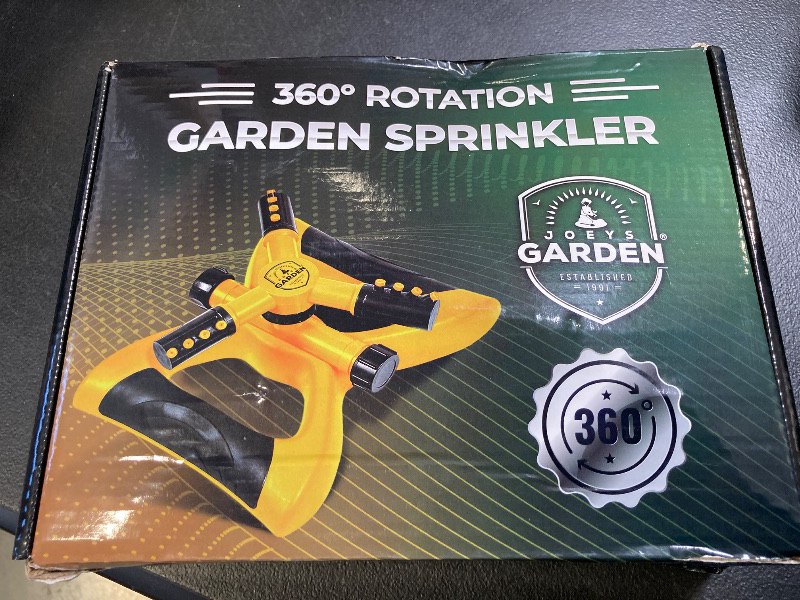 Photo 1 of Joeys Sprinkler for Yard, Rotating Garden Sprinkler for Large Area Coverage, Lawn and Yard Sprinklers (Yellow)
