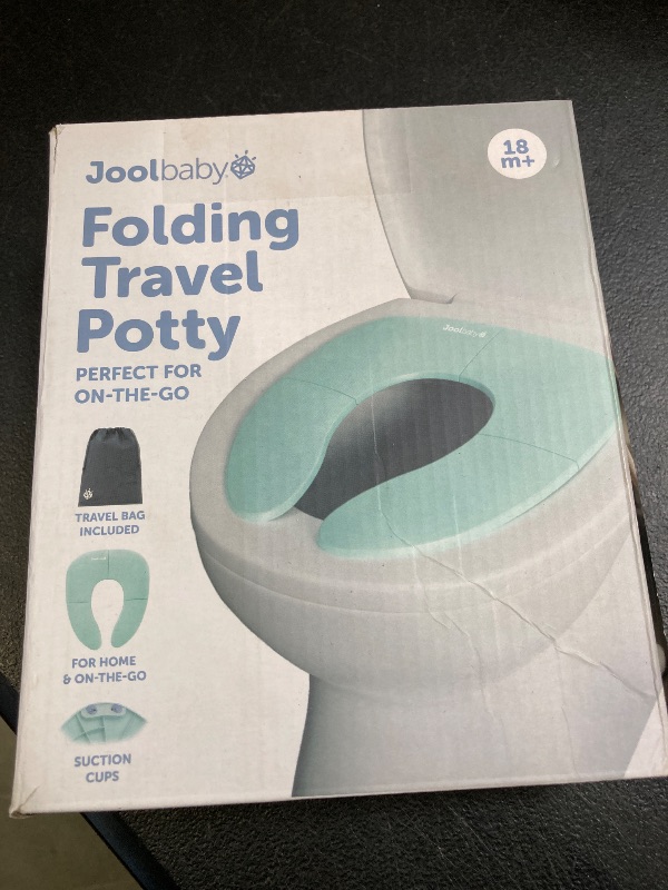 Photo 1 of Jool Baby Folding Travel Potty Training Seat for Toddlers, Fits Round & Oval Toilets, Non-Slip Suction Cups, Includes Free Travel Bag (Aqua)