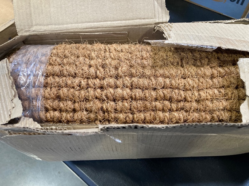 Photo 1 of Juvale Plain Coco Coir Door Mat - 17" x 30" Bare Natural Doormat for Entrance, Suitable for Inside and Outside Use