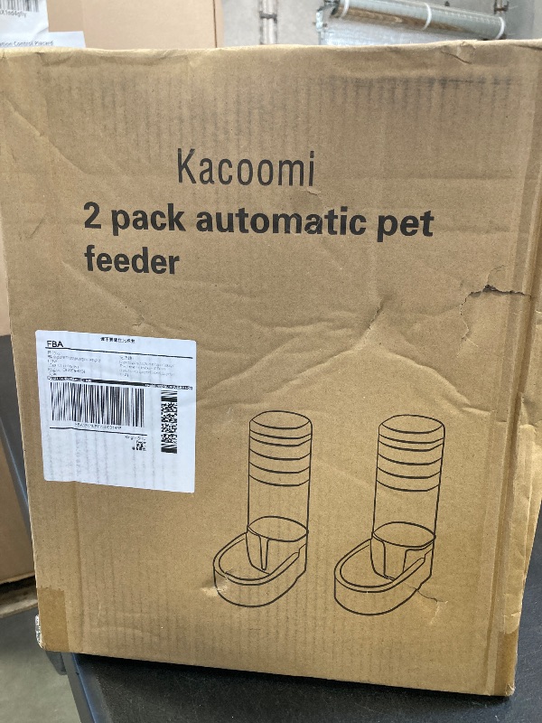 Photo 1 of Kacoomi Automatic Dog Cat Feeder and Water Dispenser Gravity Food Feeder and Waterer Set with Pet Food Bowl for Small Medium Dog Puppy Kitten, Large Capacity 1 Gallon x 2