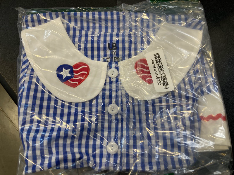 Photo 1 of Unique Baby Girls 4th of July Gingham Flag Red White Blue Dress (8Y)