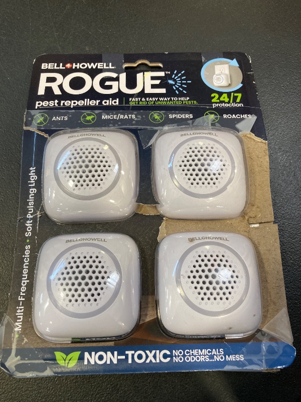Photo 1 of Bell + Howell Ultrasonic Pest Repeller Indoor 4 Pk, Mice Repellent Indoor Home Kit, DIY Pest Control at Home, Plug in Spider Repellent, Rodent Repellent, Bug, Insect & More, Family and Pet Safe