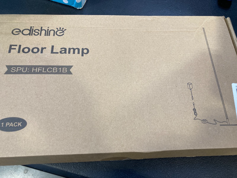 Photo 1 of EDISHINE LED Corner Floor Lamp, 57.5" Minimalist Dimmable Sleek Light, Adjustable Height, Standing Tall Floor Lamps for Living Room, Bedroom, Office, 3000K Warm White Light, Black