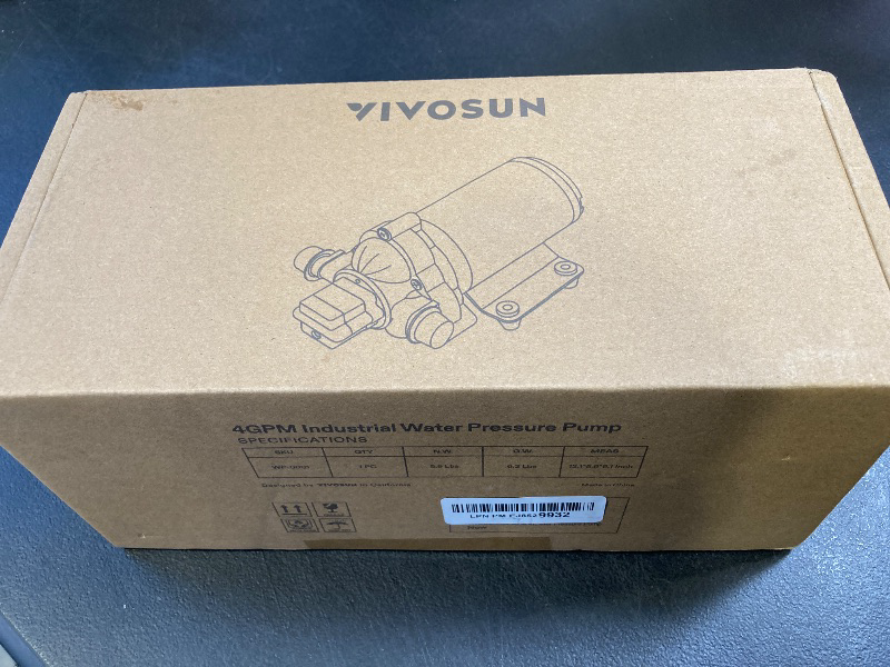 Photo 1 of VIVOSUN Water Pressure Pump, 115VAC 4 GPM 45 PSI Diaphragm Water Pump/Strainer for Bathrooms, Kitchens, RVs, and Yachts (Fixable)