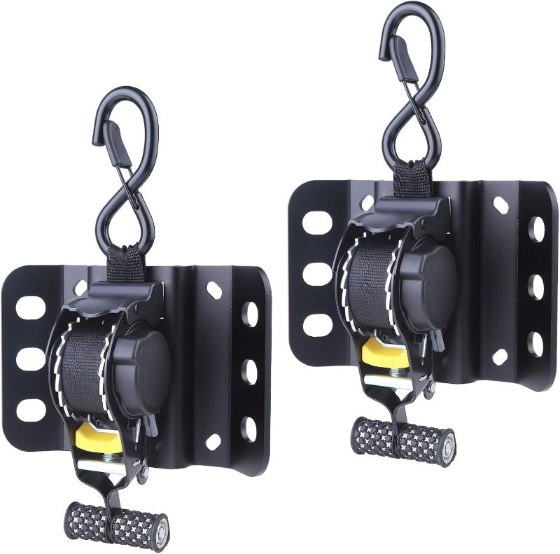Photo 1 of Upgraded Ultimate Retractable Ratchet Straps for Ford F150, 2PCS Truck Bed Ratchet Straps for F150, 10 ft Retract Bed Mounted Tie Down Strap for F-150 F250 F350 2015-2025 (Black)