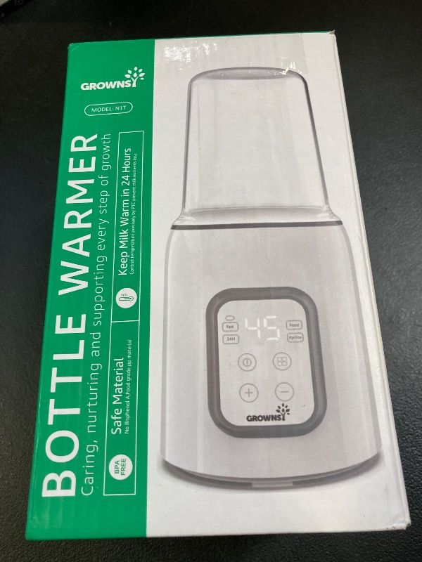 Photo 1 of GROWNSY Bottle Warmer, 8-in-1 Fast Baby Milk Warmer with Timer for Breastmilk or Formula, Accurate Temperature Control, Multifunctional Baby Bottle Warmers for All Bottles- Blue