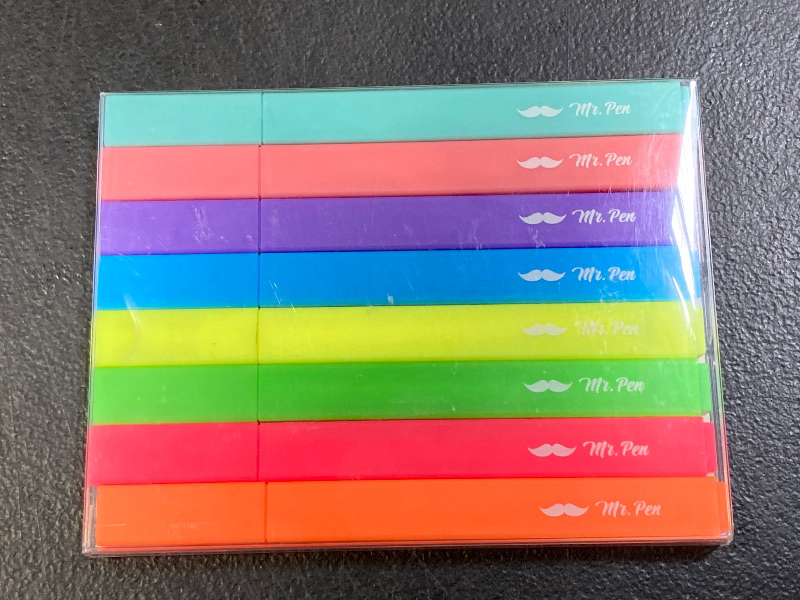 Photo 1 of Mr. Pen- Aesthetic Highlighters, 8 pcs, Chisel Tip, Vibrant Colors, Fluorescent Highlighters Assorted Colors, Bible Highlighters and Pens No Bleed, No Bleed Highlighters for Bible Pages No Bleed