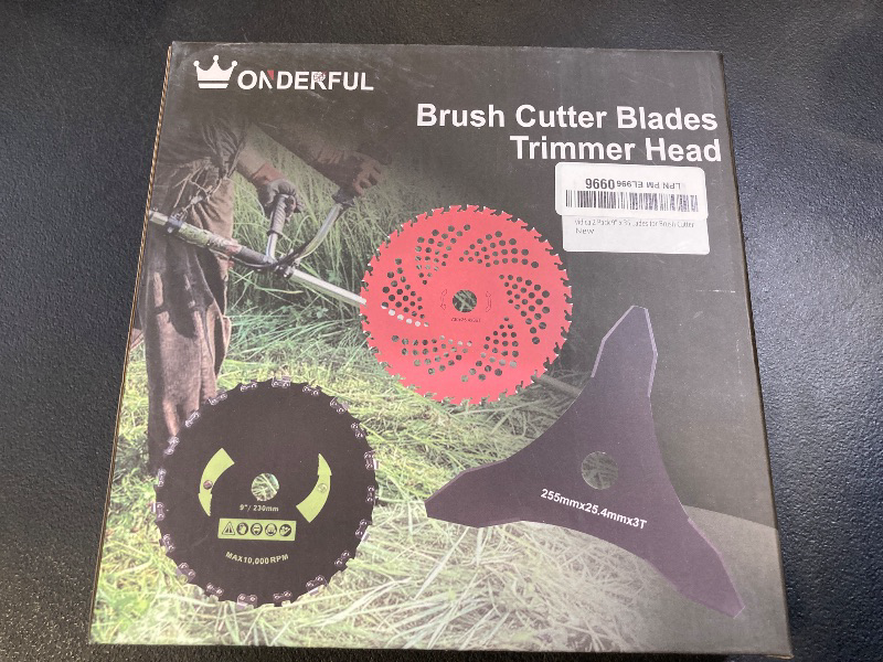 Photo 1 of VIDICA 2 Pack 9" x36 Teeth Carbide Tipped Weed Eater Blades, Brush Cutter Blades with Universal Adapter Kit for Trimmers, Brush Cutters, Weed Eaters