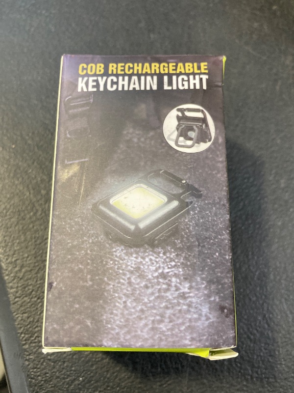 Photo 1 of MAKDAK Cob Keychain Work Light Rechargeable EDC Keychain flashlight Emergency Light with Folding Bracket Bottle Opener for Fishing, Camping and Walking 2Pack