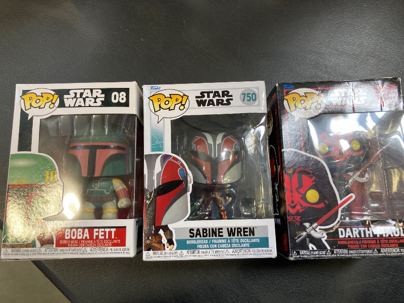 Photo 1 of Funko Pop - Star Wars - Boba Fett + Sabine Wren + Darth Maul Bundle Pack / Final Sale