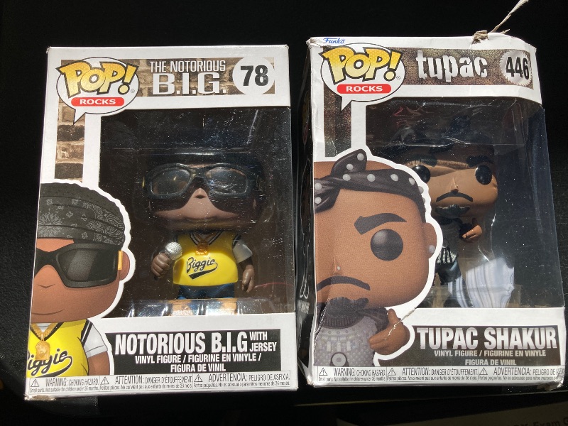 Photo 1 of Funko Pop - Notorious B.I.G. + Tupac Bundle Pack - Final Sale 