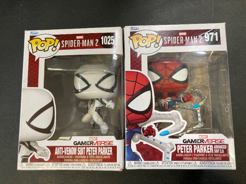Photo 1 of Funko Pop - (Spider-Man 2) Peter Parker + Anti Venom Suit Bundle Pack / Final Sale