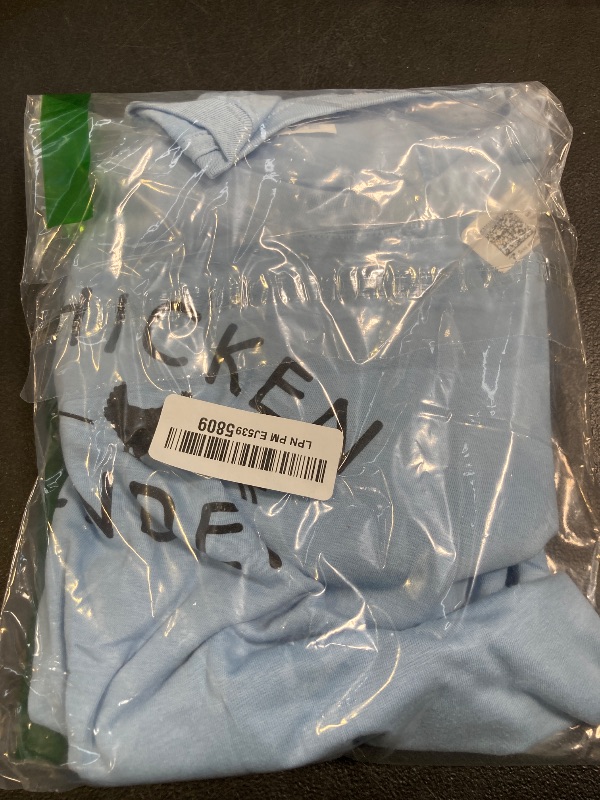 Photo 1 of Ordinary Acres Chicken Tender Dark Lettering T-Shirt - Baby Blue, Unisex, Short Sleeve, Classic Fit, Cotton & Polyester Blend, Adult, Casual, Outdoor, Classic Style, Chicken Theme - size S 