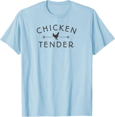 Photo 1 of Ordinary Acres Chicken Tender Dark Lettering T-Shirt - Baby Blue, Unisex, Short Sleeve, Classic Fit, Cotton & Polyester Blend, Adult, Casual, Outdoor, Classic Style, Chicken Theme - size S 