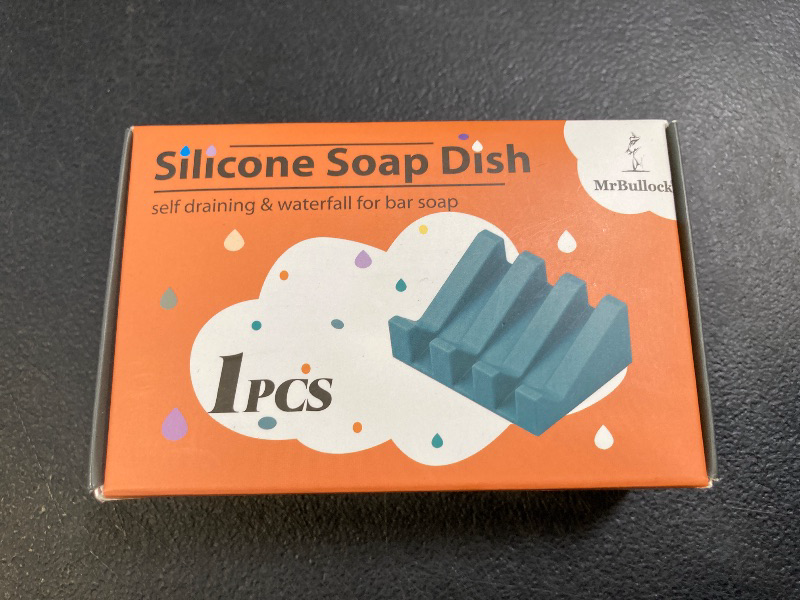 Photo 1 of Silicone Soap Dish for Bar Soap Holder for Shower Bathroom Self Draining Waterfall Drying Tray Keep Soap Bars Dry Clean & Easy Cleaning (White, 1)