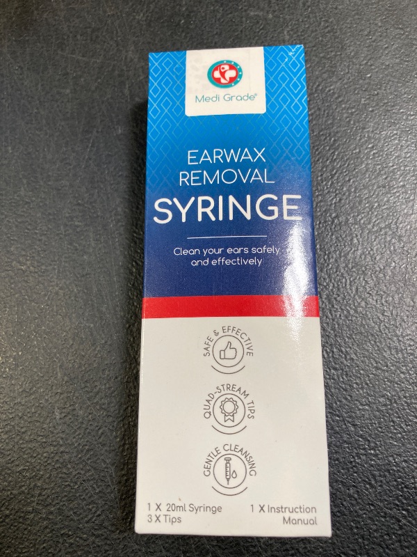 Photo 1 of Medi Grade Ear Syringe Ear Wax Removal with 3 Quad-stream Tips - Water Irrigation Ear Cleaner Ear Wax Remover for Improved Hearing Clarity and Aural Hygiene - Ear Syringe Kit Earwax Remover Tool