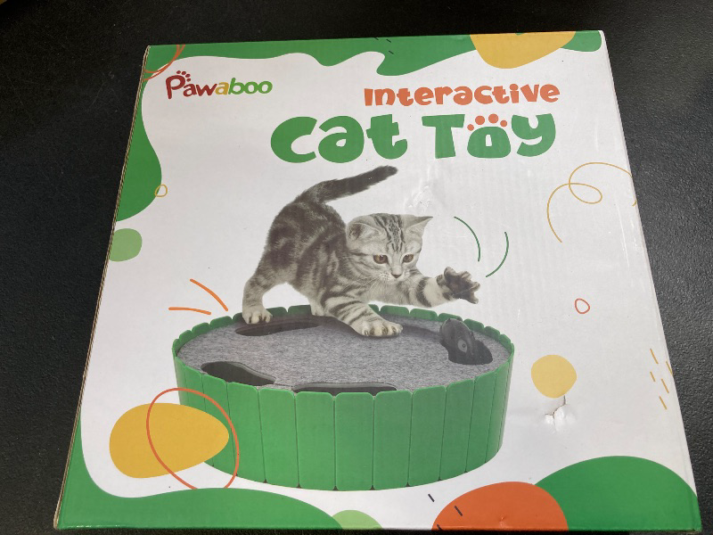 Photo 1 of Pawaboo Interactive Cat Toy with Running Mouse, Electronic Motion Cat Toy Automatic Teaser for Indoor Cats, Pop and Play Hide Seek Cat Toys Hunting Mouse for Pet Cat Kitten Play Fun Exercise, Green