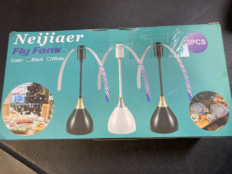 Photo 1 of Neijiaer Fly Fans for Tables, Practical Fly Repellent Fan with Soft Blades, USB or Batteries Powered, Soundless and Portable Fly Fan Keeps Your Food Clean(3 Pack)