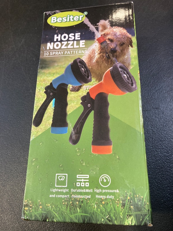 Photo 1 of Besiter Garden Hose Nozzle Sprayer: 2 Pack 10 Watering Patterns Spray Nozzles Heavy Duty Hose Head Hose Attachment