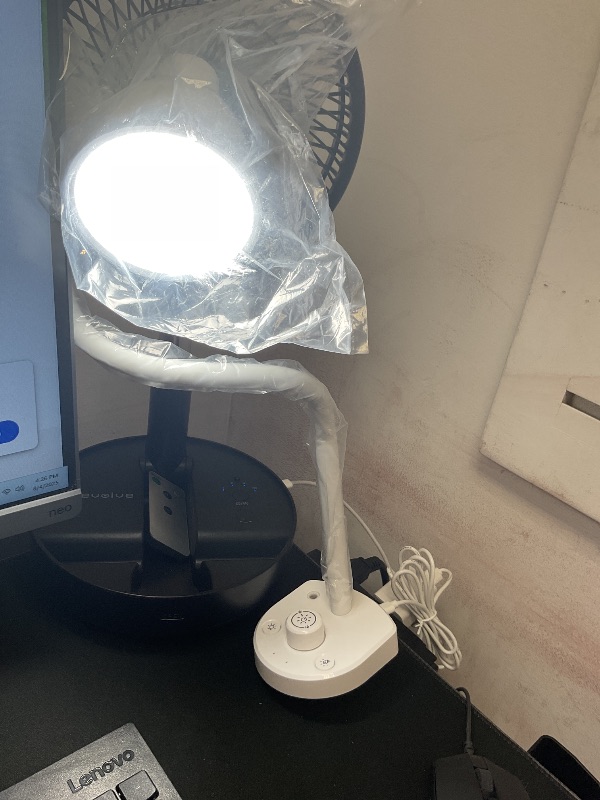 Photo 1 of BOHON LED Desk Lamp with USB Charging Port, 3 Color Modes Dimmable Reading Lamp, Auto Dimming Task Lamp, Flexible Gooseneck Table Light for Dorm Bedside, Adapter Include, White