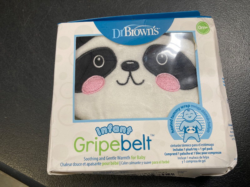 Photo 1 of Dr. Brown's Infant Gripebelt Heated Belly Band, Soothe Baby's Tummy with Gentle Warmth and Compression, Panda, 0m+