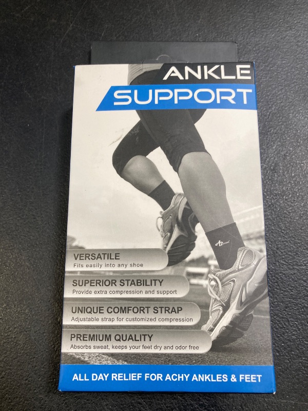 Photo 1 of ABIRAM Ankle Brace for Women & Men, Ankle Compression Sleeve, Foot Sleeve with Strap (1 Pair), Ankle Support for Sprained Foot & Arch, Plantar Fasciitis Relief Socks, Achilles Tendonitis, Sports