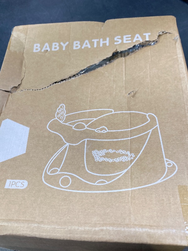 Photo 1 of Coldew Baby Bath Seat for Babies 6 Months & Up, Non-Slip Toddler Bath Seat for Baby Sitting Up, Safe Baby Bath tub Seat with Suction Cups, Soft Cushion, Baby Bath Chair Gray